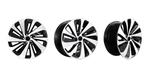 Set Collection Car wheel , Alloy Wheel Aluminum Wheel isolated on white background.