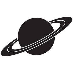 Planet Saturn with planetary ring vector, cosmos and planet silhouette © firoz