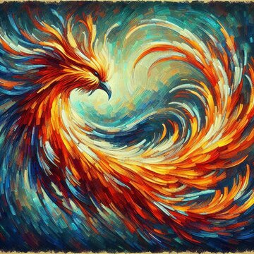 A beautiful phoenix in a post-impressionist style. Made with generative AI
