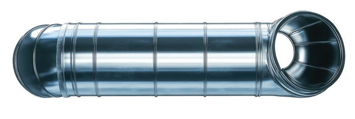 Industrial Hvac Exhaust Ventilation Pipe. Isolated on a Transparent Background. Cutout PNG.