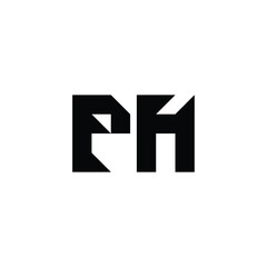 Fototapeta premium PH monogram logo design letter text name symbol monochrome logotype alphabet character simple logo