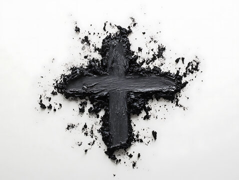 Ash Wednesday Cross a Symbolic Image of Repentance