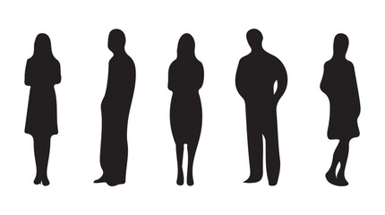 People Silhouettes Set Collection Of Various Adults. Highly Detailed People illustration EPS 10