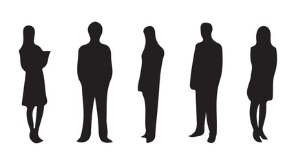 People Silhouettes Set Collection Of Various Adults. Highly Detailed People illustration EPS 10