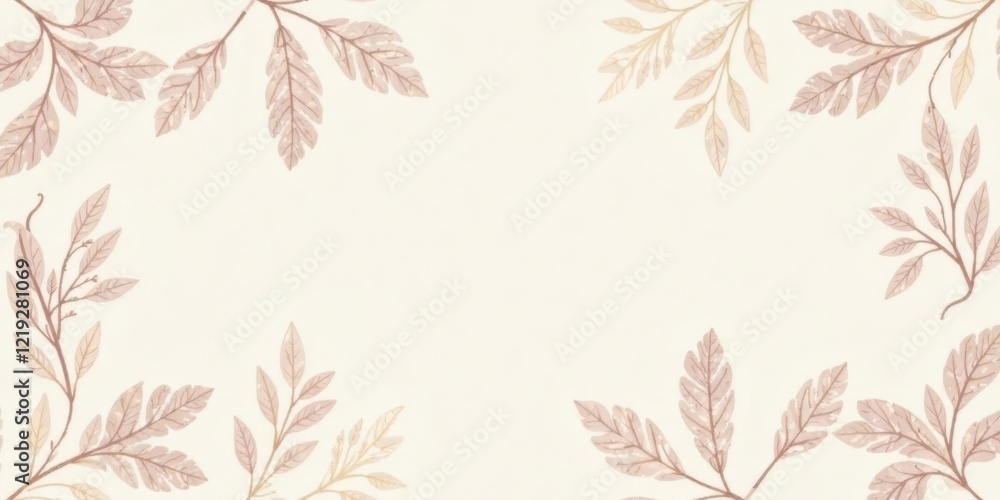 Poster elegant pale botanical frame featuring delicate branch details and soft hues perfect for wedding inv