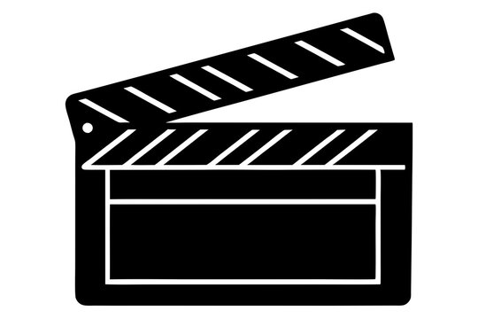 recommend clip art: Movie clapperboard silhouette, Clapperboard glyph icon, Movie clapper board,