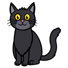 black and white cat vector