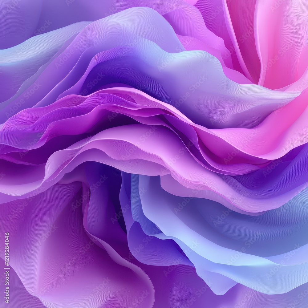 Poster an abstract composition of flowing purple and pink layers creating a soft, elegant texture.