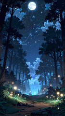 Fototapeta premium Mystical Night in the Forest