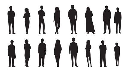 People Silhouettes set. Unrecognizable portraits of women and men. Businessman silhouette vector illustration EPS 10