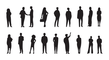 People Silhouettes set. Unrecognizable portraits of women and men. Businessman silhouette vector illustration EPS 10