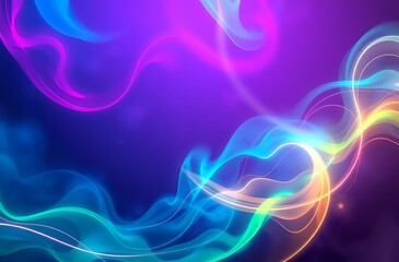 Cosmic Dreamscape: Vibrant Neon Trails in the Night Sky