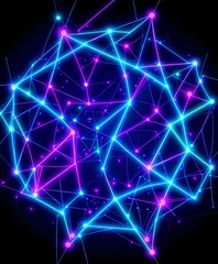 Fototapeta premium Vibrant Neon Constellation Pattern