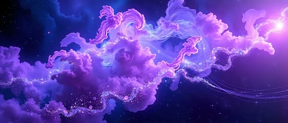 Fototapeta premium Cosmic Dreamscape: Vibrant Galactic Abstract Wallpaper