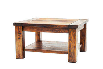 Isolated Wooden Coffee Table Ready to Accentuate Living Room. Isolated on a Transparent Background. Cutout PNG.