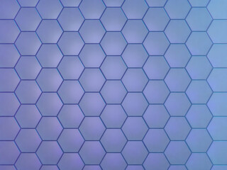 規則的に並んだ六角柱のフロアの3Dイラストレーション