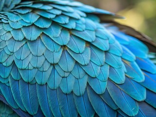 Fototapeta premium Realistic Blue Dragon Scales Macro Photography - 3D Rendered Seamless Pattern