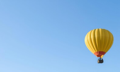 Fototapeta premium Floated yellow hot-air balloon isolate on transparency background png balloon background balloon background party holiday celebration decoration