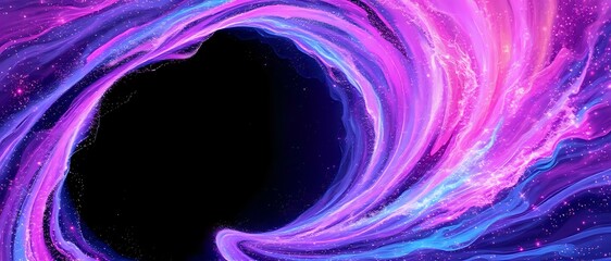 Cosmic Portal to a Neon Galaxy: Vibrant Dreamscape Art
