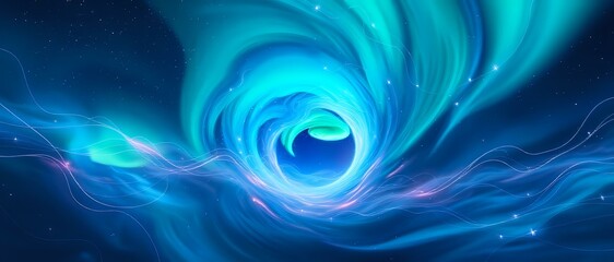 Cosmic Gateway to the Galaxy - Vibrant Aurora Borealis Inspired Dreamscape