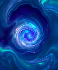 Cosmic Dreamscape: Swirling Galaxy Vortex in Deep Space