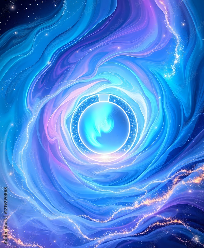 Aufkleber cosmic vortex: celestial gateway to a mystical realm