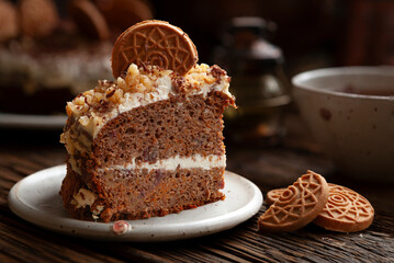 Homemade Vegan carrot cake (no fat, no dairy, no eggs, sugar free)