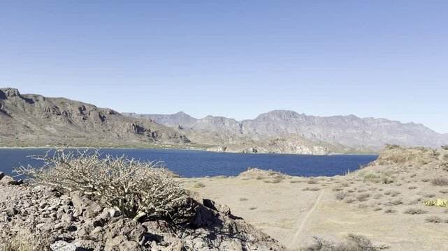 View of the Sea of Cortez or the Gulf of California in Loreto Mexico during winter season 