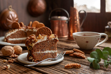Homemade Vegan carrot cake (no fat, no dairy, no eggs, sugar free)