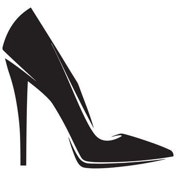 woman high heel icon, shoe high heel vector silhouette