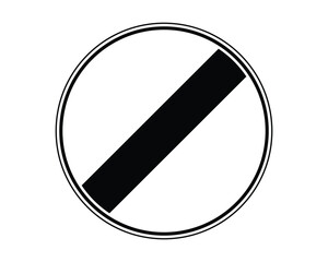 Obraz premium Traffic Sign Indicating End of All Restrictions on Public Roads, High-Quality Vectorial Stock Image