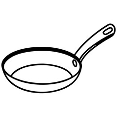 Clean and Simple Frying Pan Line Art
