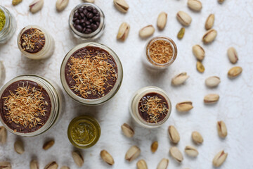 Trendy dessert dubai chocolate magnolia.