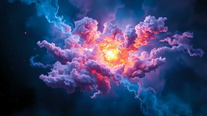 Fototapeta premium Vibrant Cosmic Explosion in Space