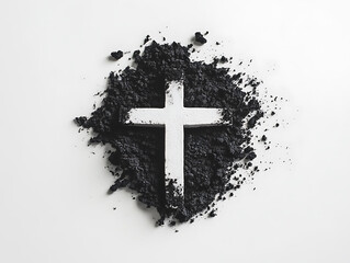 White Cross in Ashes Lent Season Image