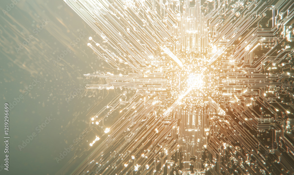 Aufkleber abstract image of bright, shimmering light rays radiating outward in a dynamic pattern.
