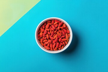 Fototapeta premium Vibrant Dried Goji Berries in a Bowl