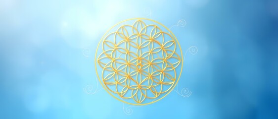 Golden Sun in Blue Sky - Cosmic Wonder Wallpaper