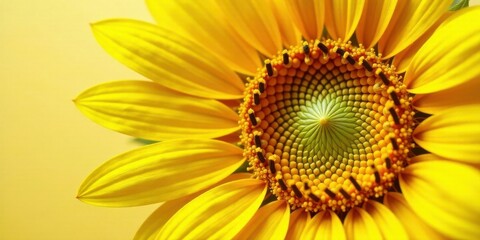 Obraz premium Vibrant Sunflower Close-Up A Detailed View of Nature's Golden Radiance, Showcasing the Intricate Details of Petals and the Central Disk