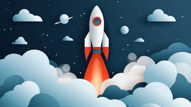 Rocket Launch as a Metaphor for Financial Growth and Investment Success