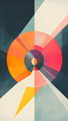 Obraz premium Abstract colorful circle design, geometric shapes, vibrant background, modern art, website banner