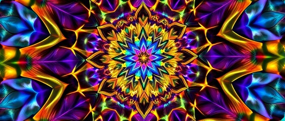 Vibrant Sacred Geometry Mandala Wallpaper