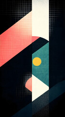 Abstract geometric art; colorful shapes overlap; textured background; modern design for website or print (1)