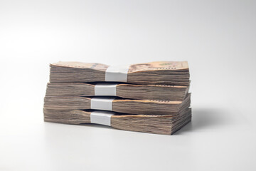 Thai banknotes on white background