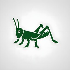 Simplified Grasshopper Illustration with Iconic Hind Legs