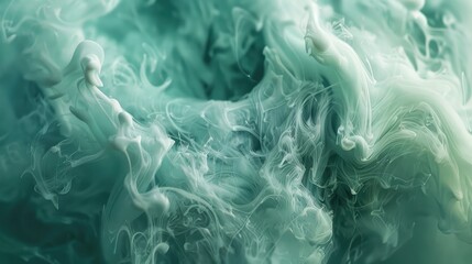 Naklejka premium emerald green smoke swirling in the air