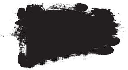 black brush painting banner label artistic abstract background