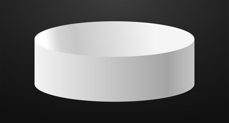 White podium circle 3d Empty stage, product platform background, Vector illustration