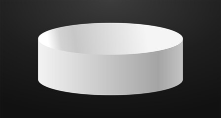 White podium circle 3d Empty stage, product platform background, Vector illustration