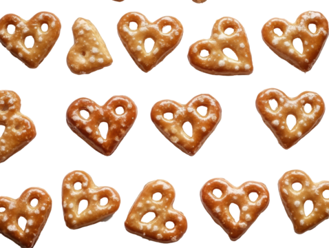 Isolated Heart Shaped Pretzels Pattern